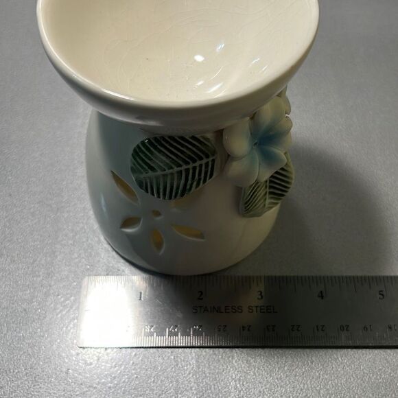 Blue & White‎ Hibiscus Ceramic Wax Warmer - NWOT - Picture 6 of 9